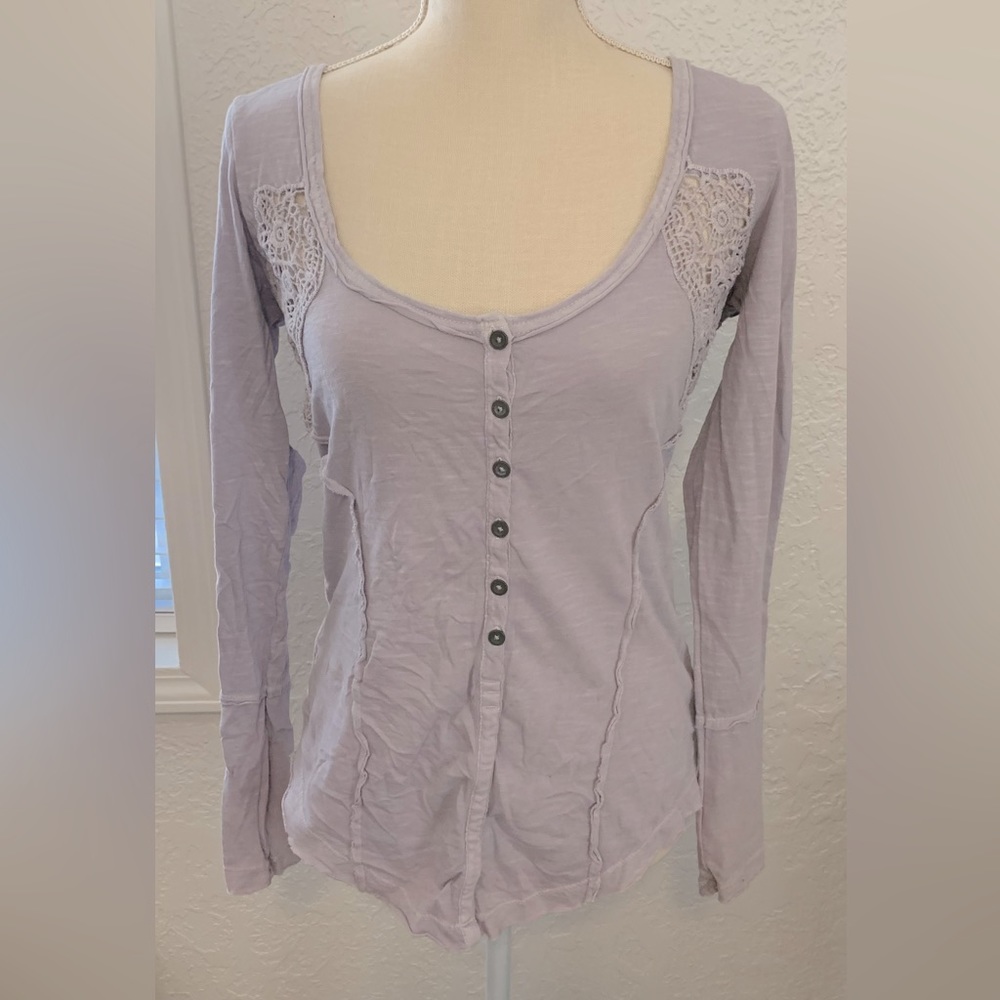 Purple lace long sleeve top